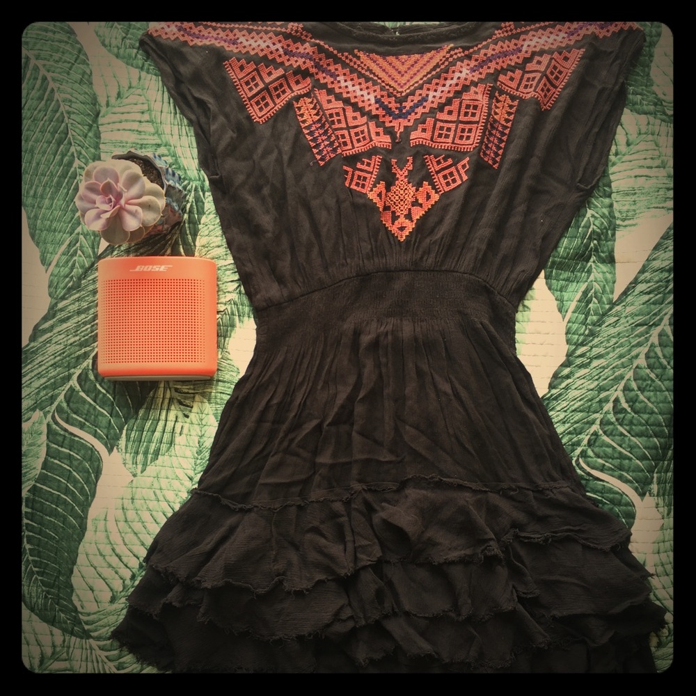 SOLD — Eccentric Black Dress with Detailing